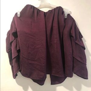Open back flowy wine blouse from Francesca’s
